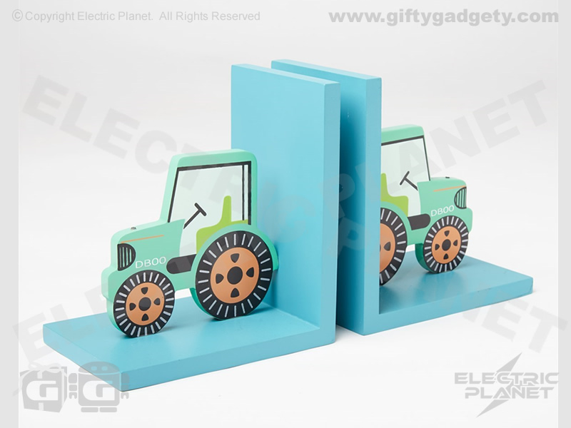 SASS & BELLE GREEN TRACTOR BOOKENDS